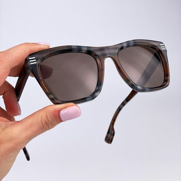 Burberry BE4348 Cooper 396673  Sunglasses Brown Check Square Unisex main image 7